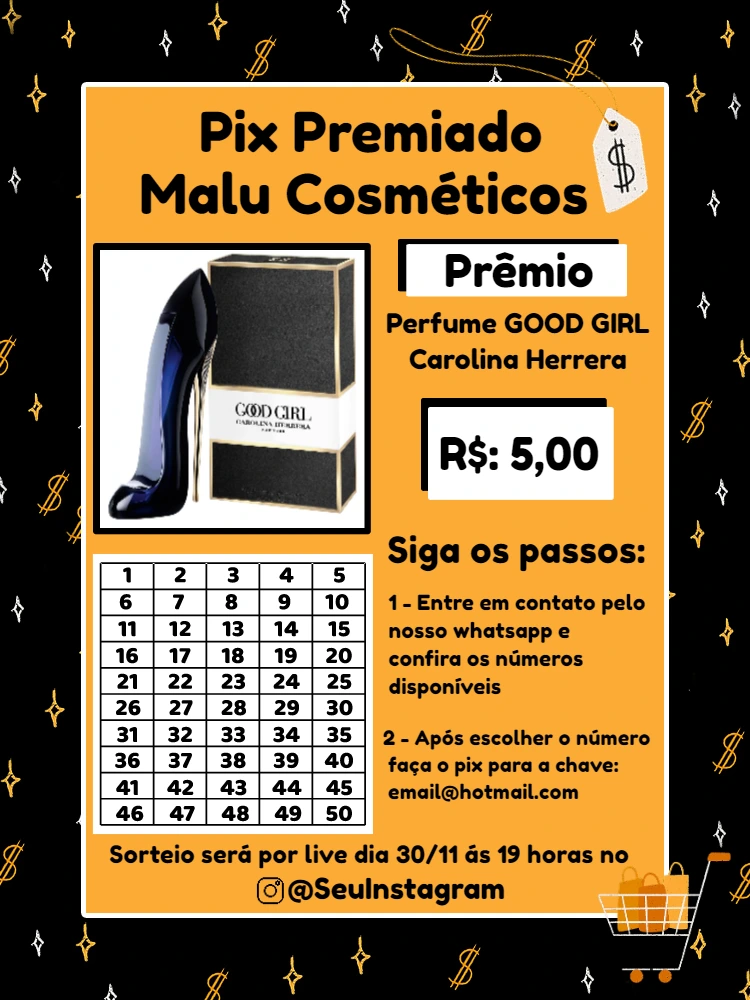 Arte para Rifa Online de Cosméticos para Editar