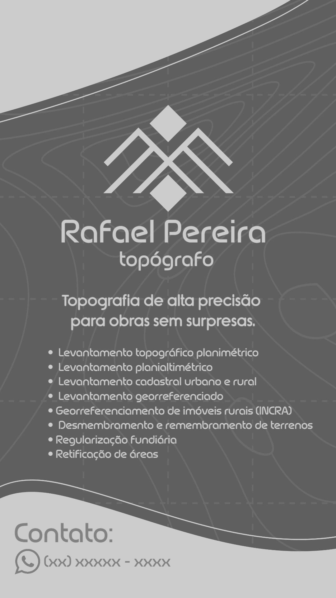 Cartão de Visita Topografia Profissional para Editar Online