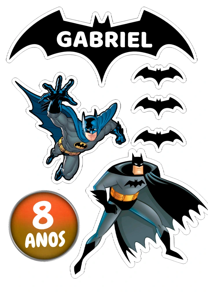 Topo de Bolo Batman: Decoração de Festa para Editar