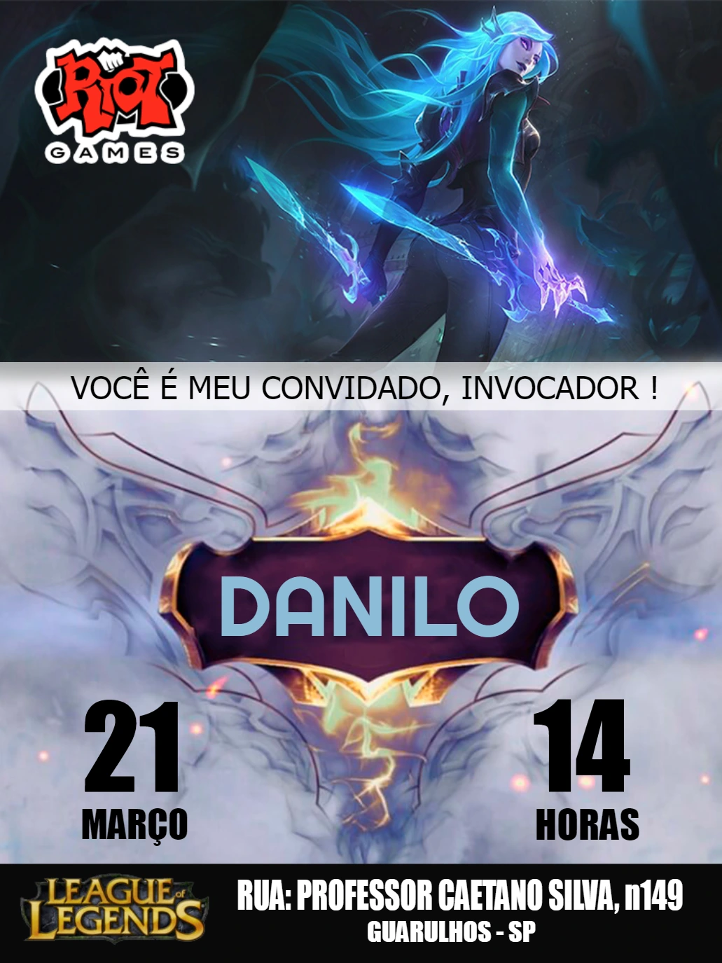 Convite de Aniversário League of Legends para Editar Online