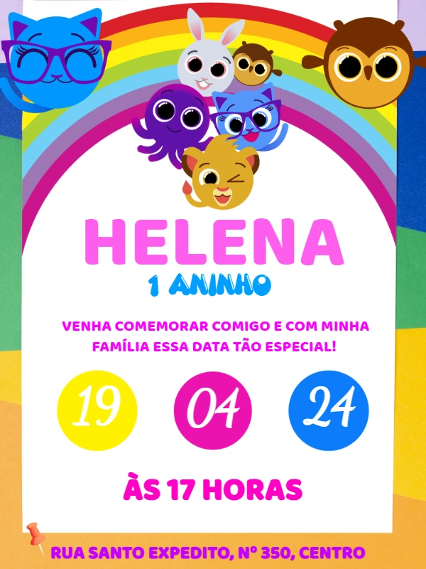 Convite Aniversário Bolofofos com a Turminha para Editar