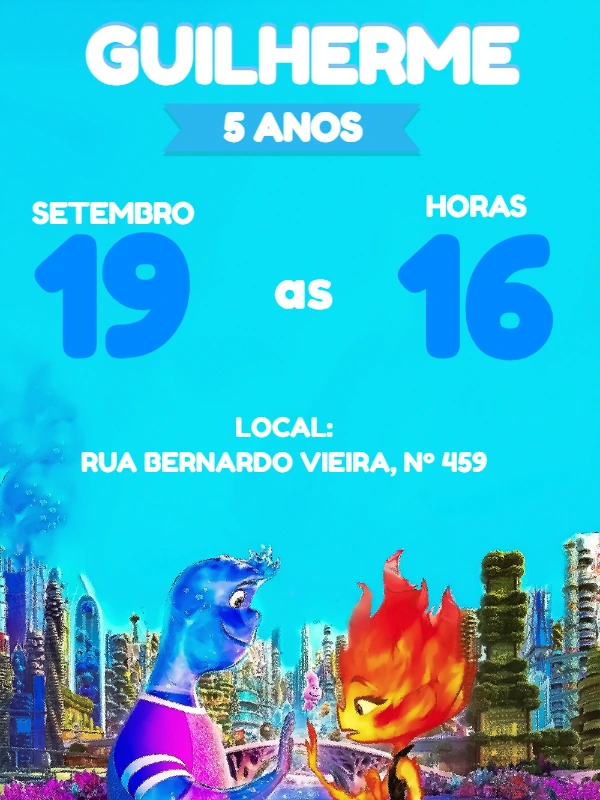 Convite de Aniversário Elementos para Editar Online