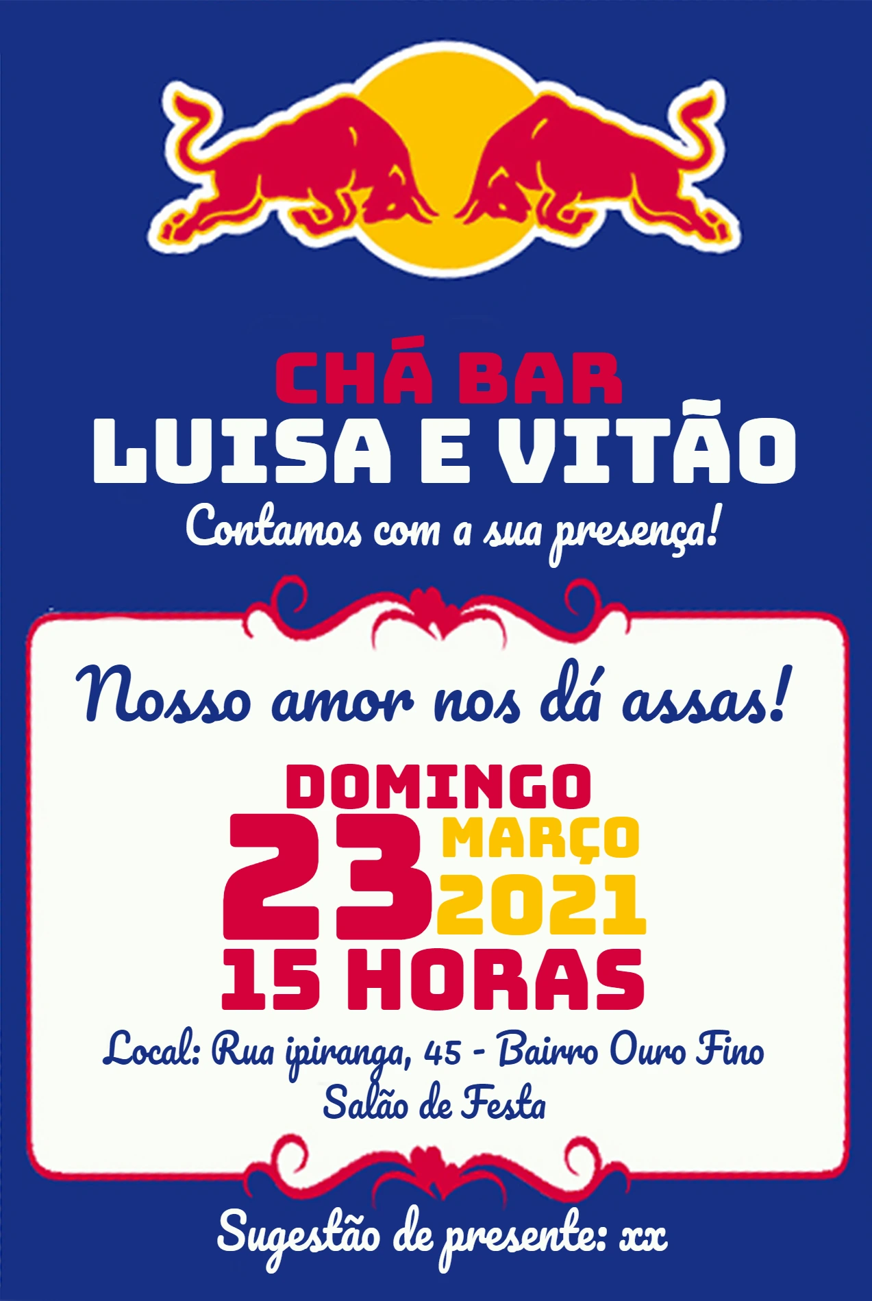 Convite Chá Bar Tema Energético para Editar Online