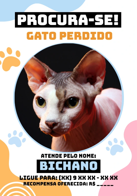 Cartaz de Animal Perdido com Foto para Editar Online