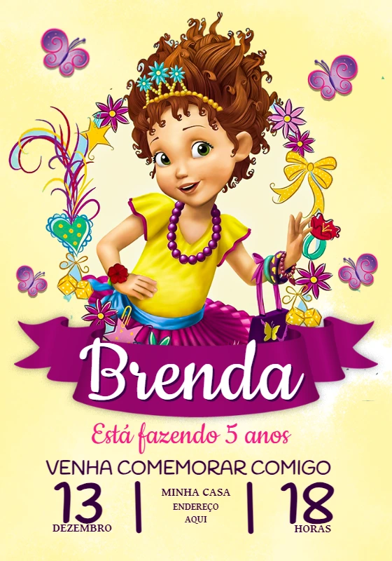 Convite de Aniversário Fancy Nancy Clancy para Editar Online