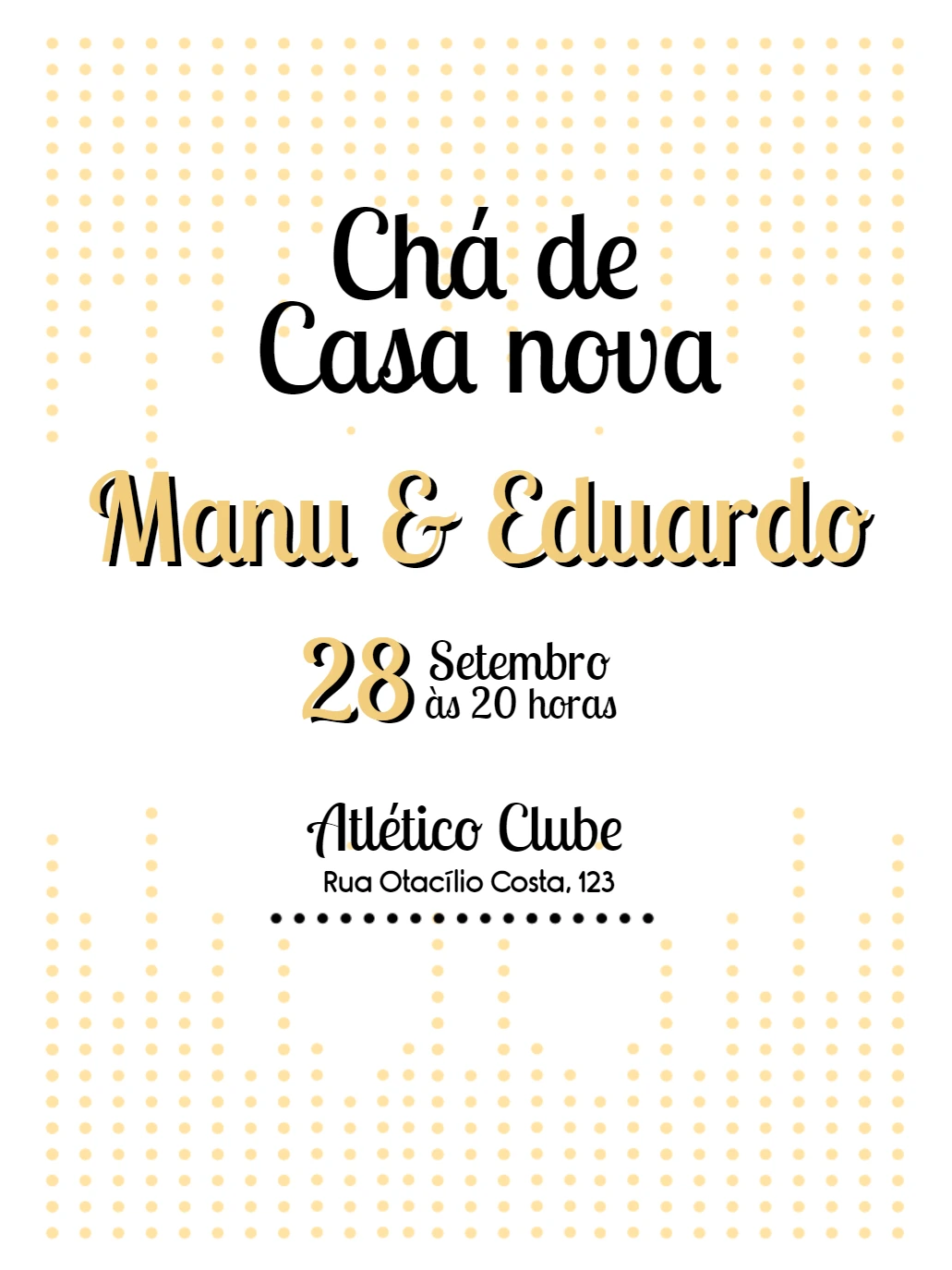 Convite de Chá de Casa Nova Moderno para Editar Online