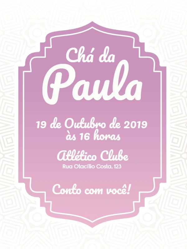 Convite de Chá de Panela Elegante para Editar Online