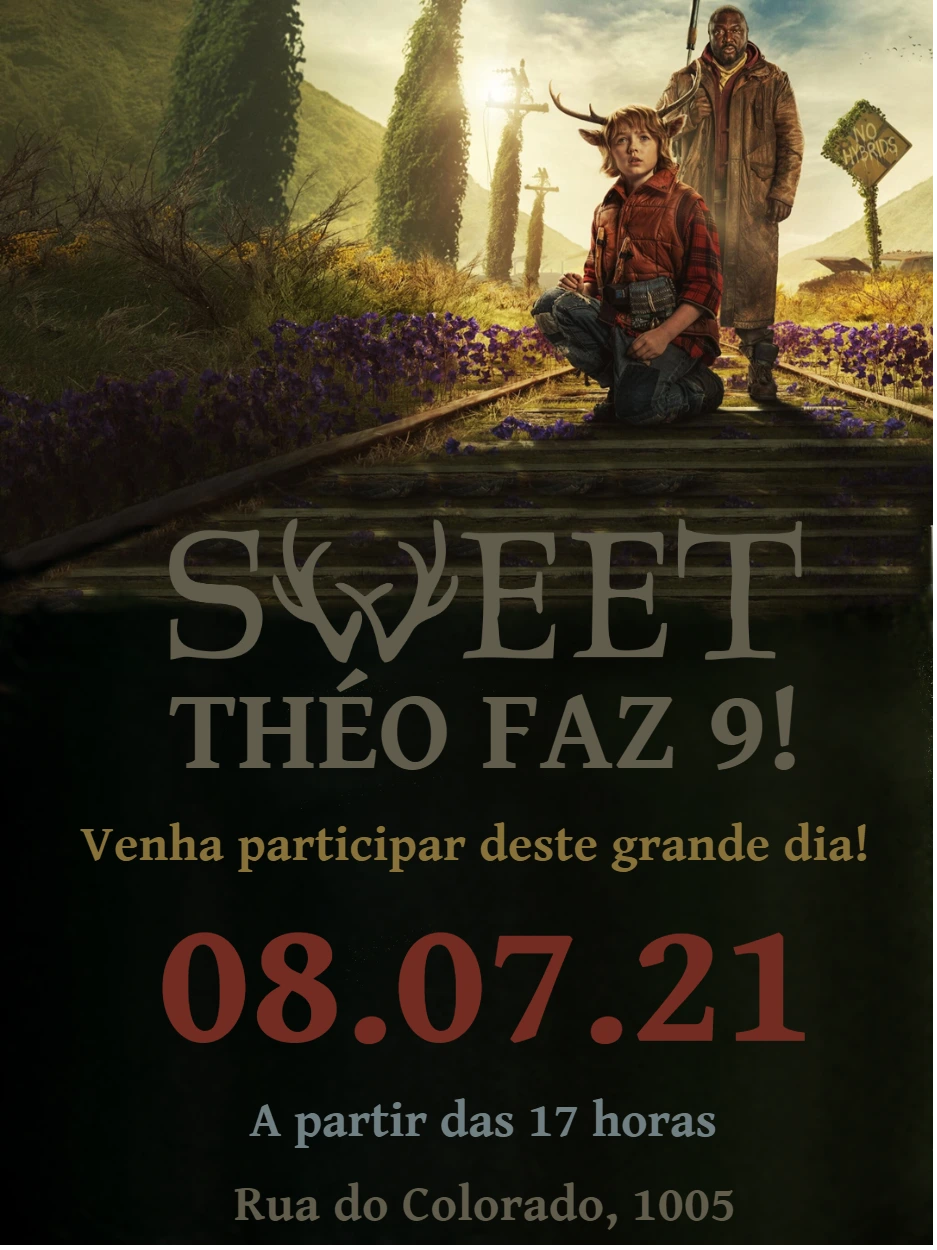 Convite Aniversário Sweet Tooth com Personagens para Editar