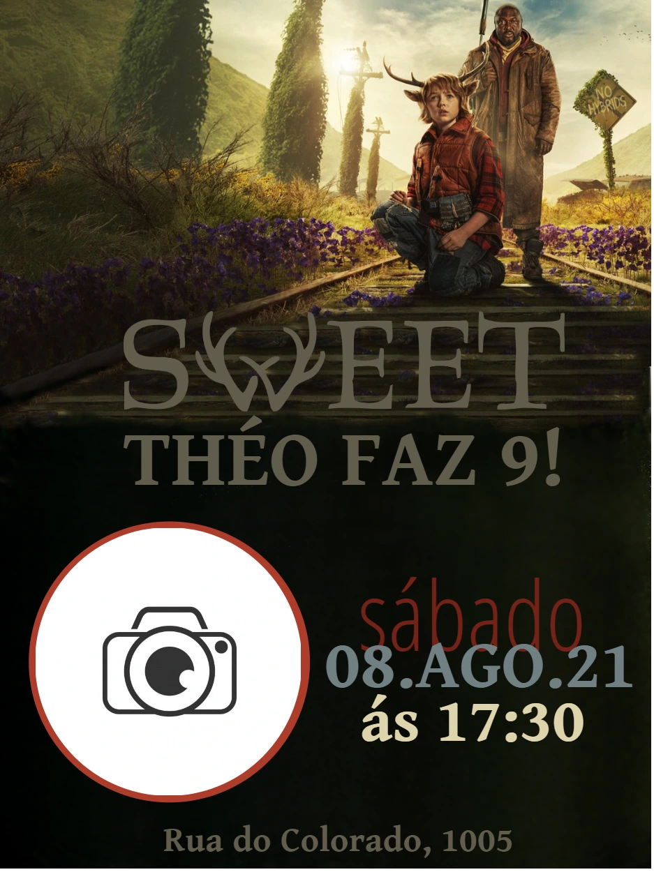 Convite Aniversário Sweet Tooth com Foto para Editar Online