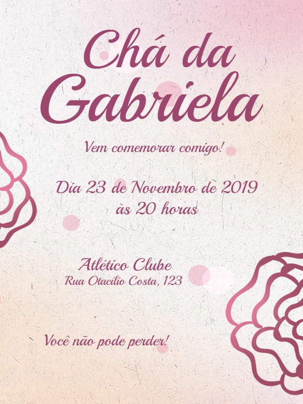 Convite de Chá de Panela Floral Delicado para Editar Online