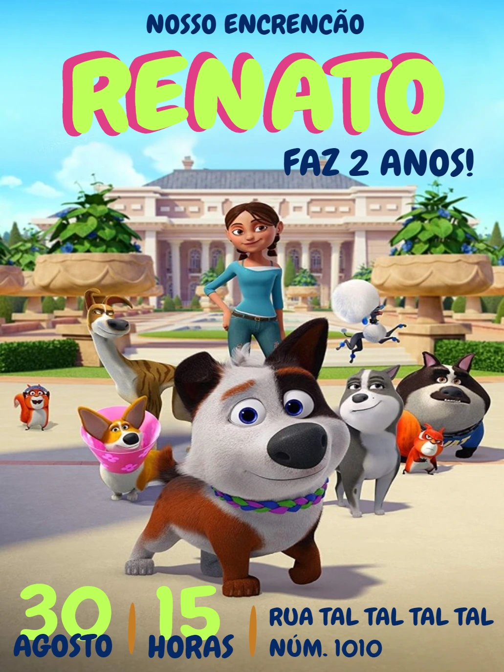 Convite de Aniversário do Filme Encrencão para Editar Online