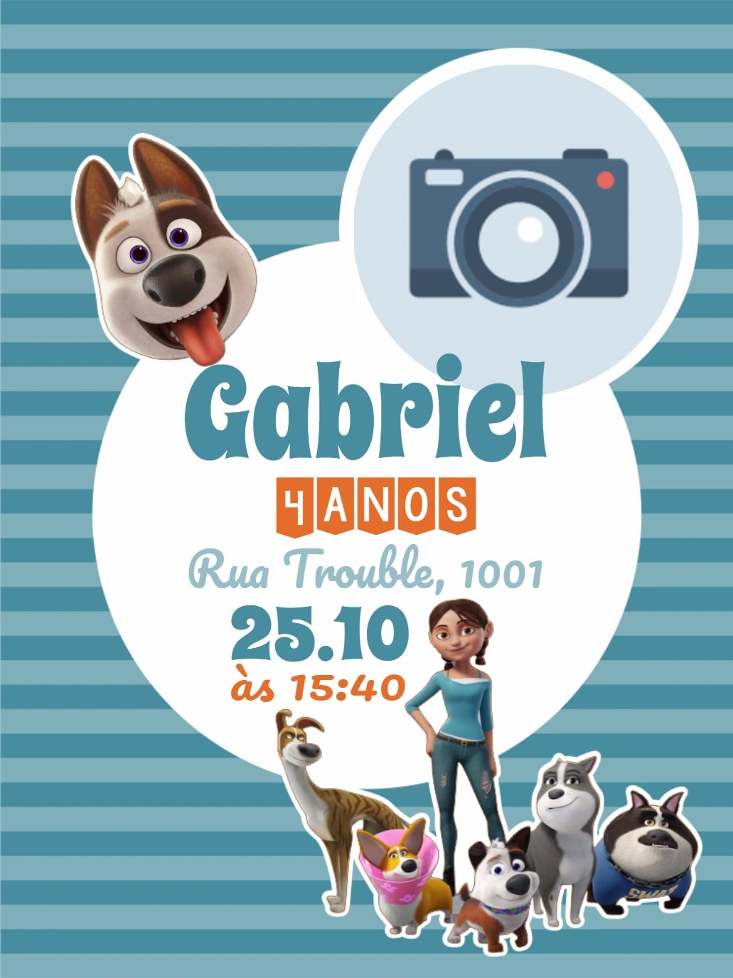 Convite Aniversário Encrencão com Foto para Editar Online