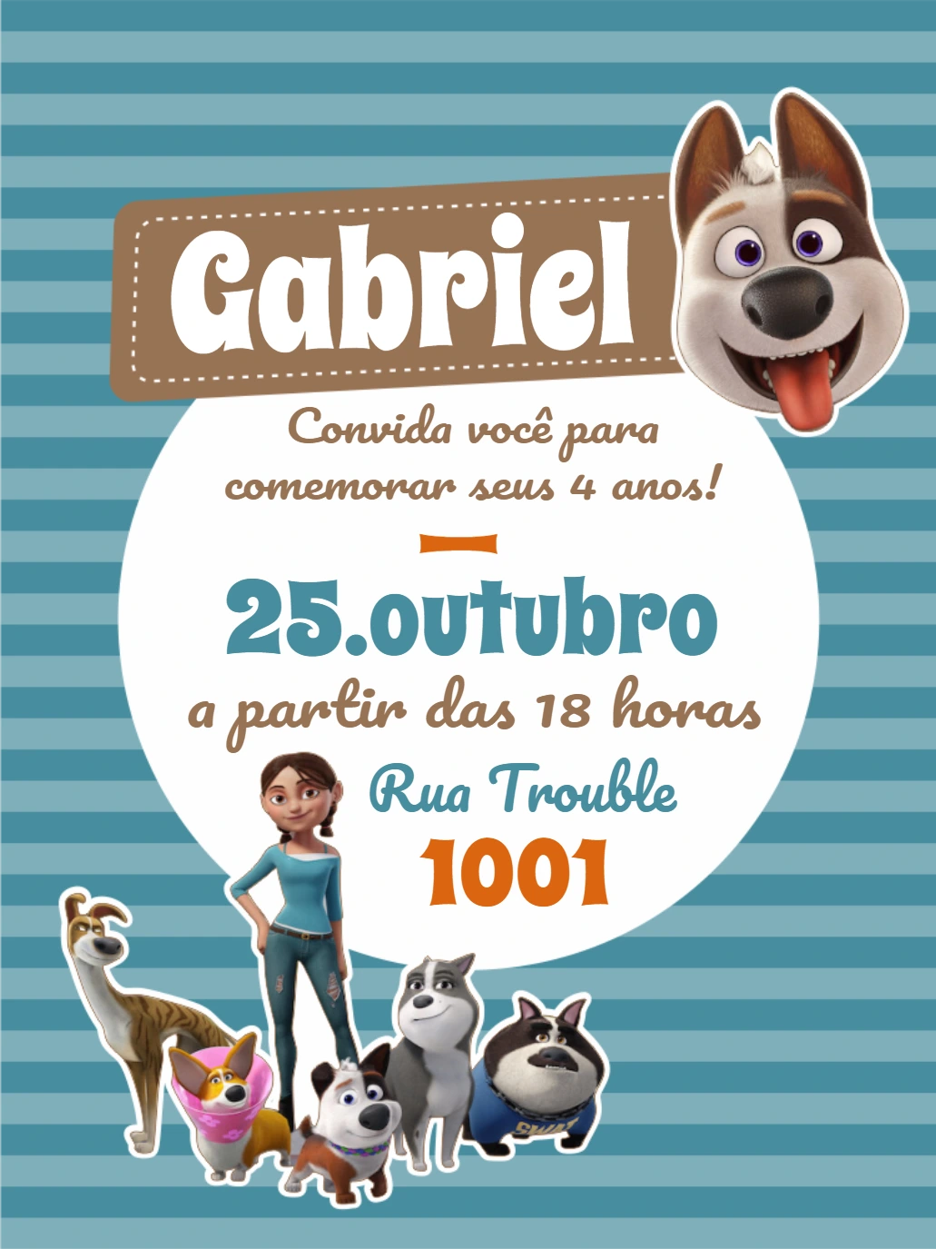 Convite de Aniversário do Filme Encrencão para Editar Online