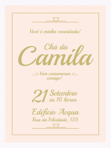 Convite de Chá de Panela Elegante para Editar Online
