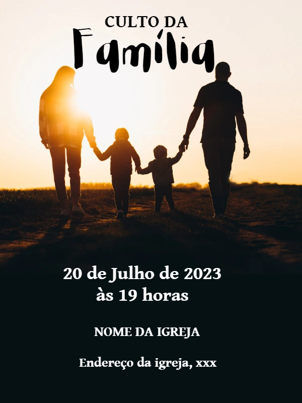 Folheto para Culto da Família para Editar Online