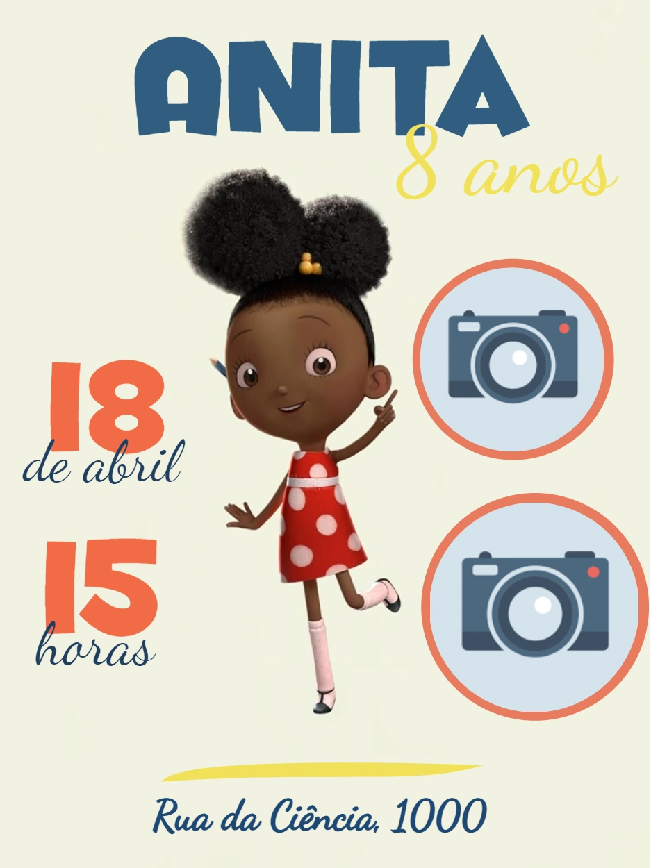 Convite Aniversário Ada Batista Cientista com Foto para Editar