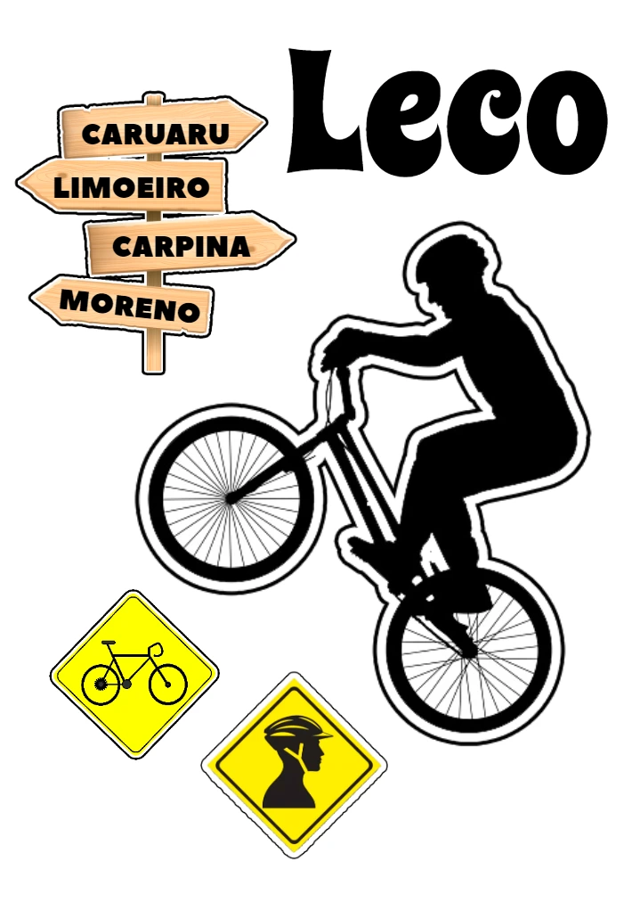 Topo de Bolo Ciclista Aniversário para Editar Online