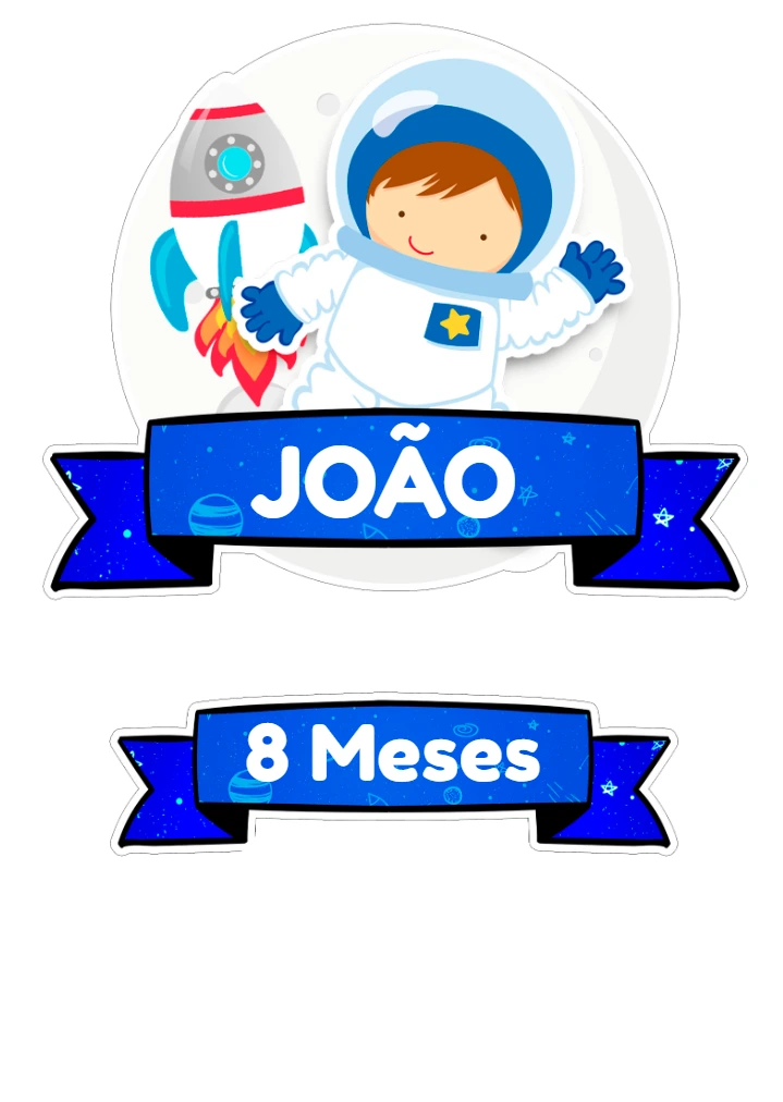 Topo de Bolo Astronauta para Editar e Imprimir Online