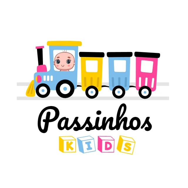 Logo Loja Infantil com Trem Fofo para Editar Online