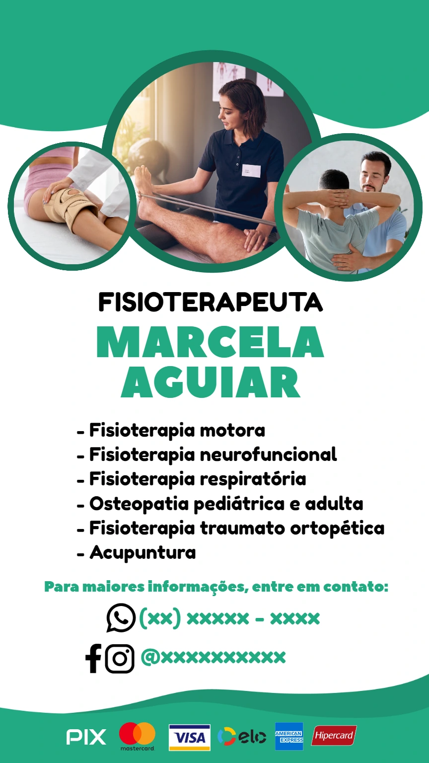 Cartão de Visita Fisioterapia Profissional para Editar Online