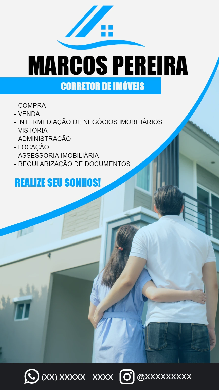 Arte Editável para Corretor de Imóveis Profissional Online