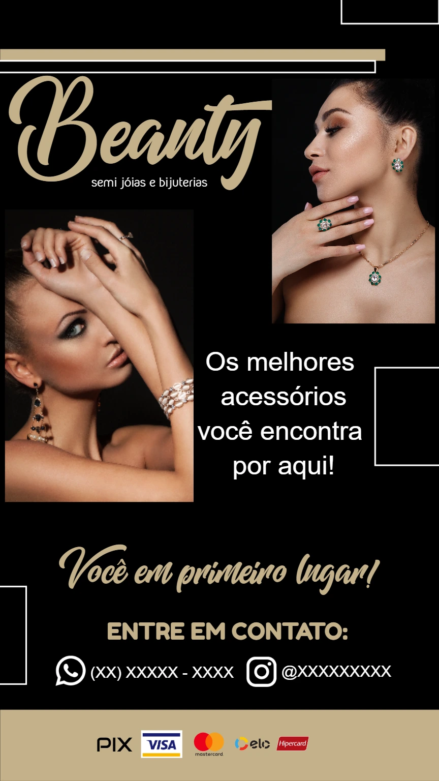 Flyer de Jóias e Bijuterias Elegante para Editar Online