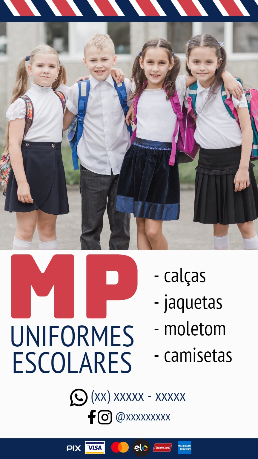 Flyer de Uniformes Escolares para Editar Online Facilmente