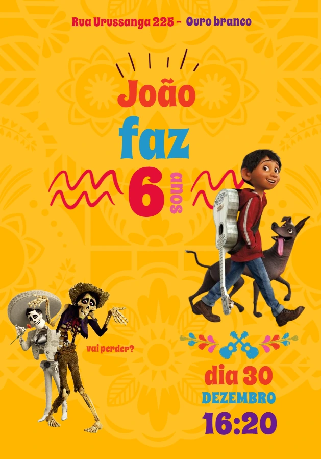 Convite de Aniversário Viva - A Vida é uma Festa para Editar