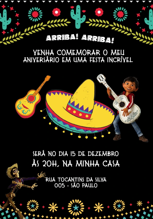 Convite Aniversário Viva a Vida é uma Festa para Editar Online