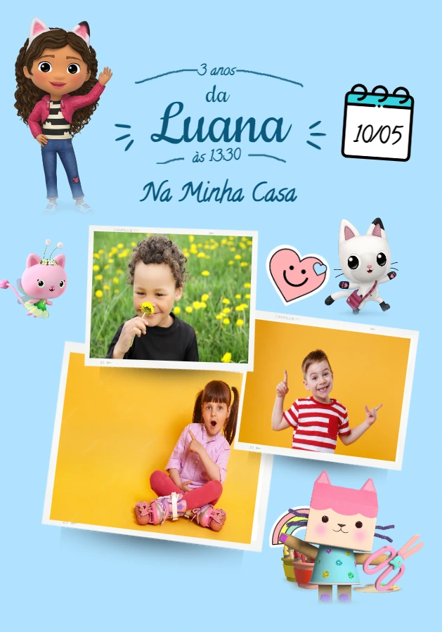 Convite Aniversário A Casa Mágica da Gabby para Editar