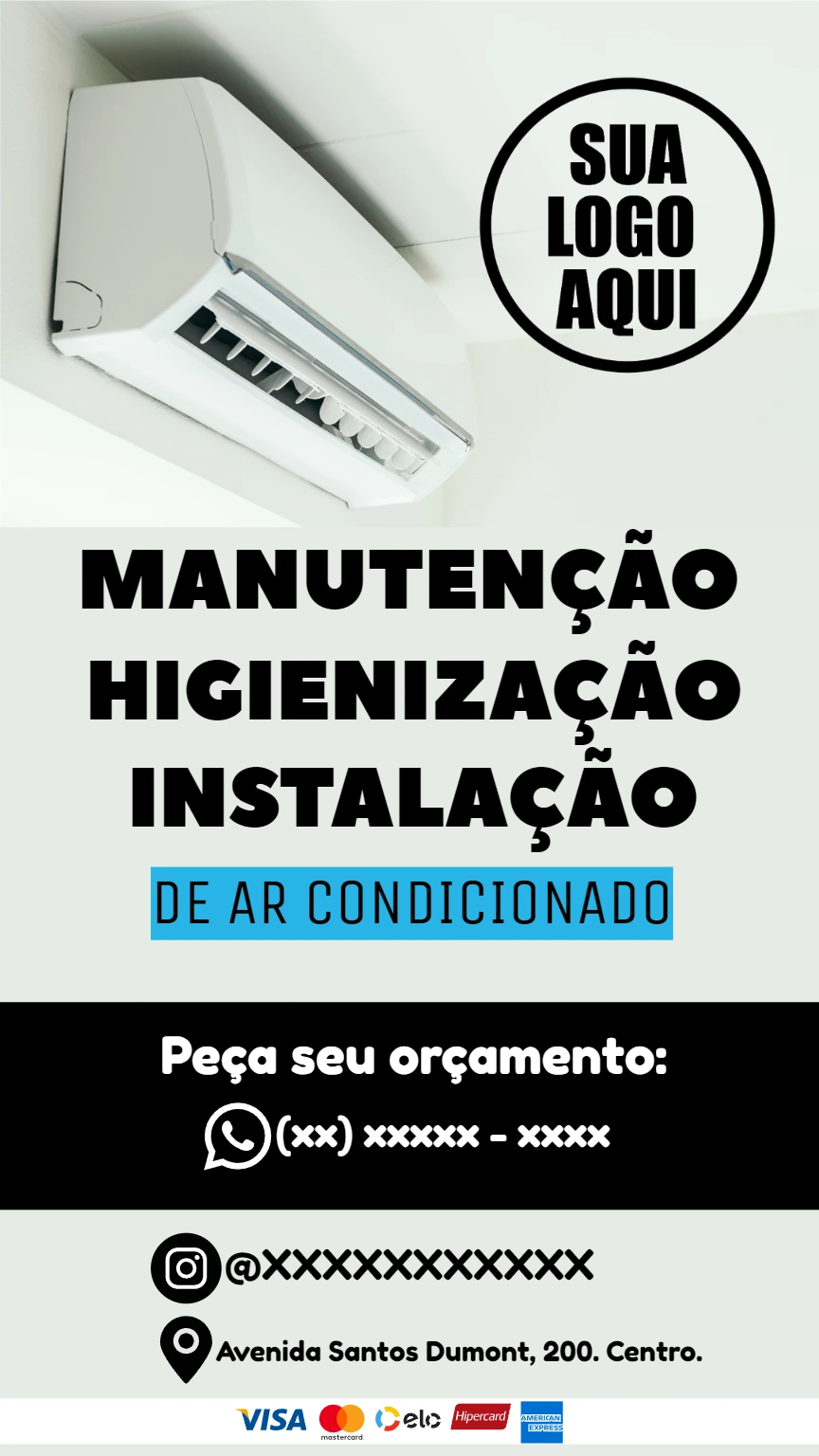 Flyer Manutenção de Ar Condicionado para Editar Online