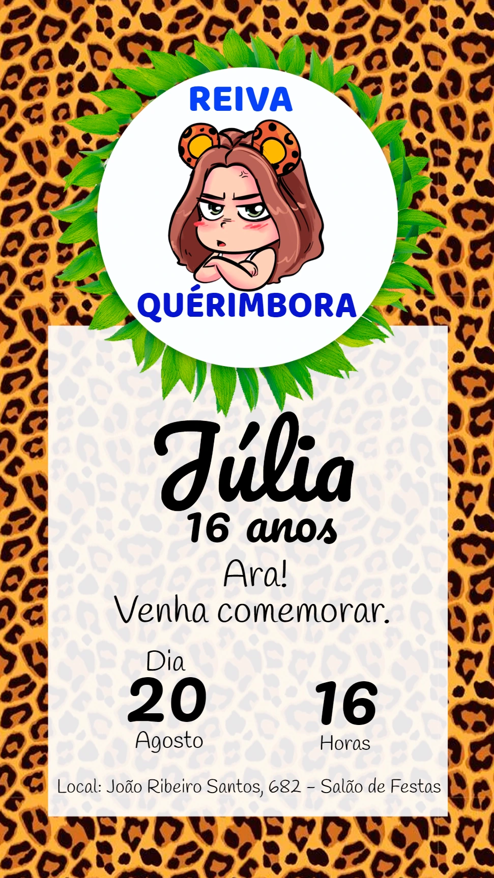 Convite Aniversário Juma Marruá com Foto para Editar Online