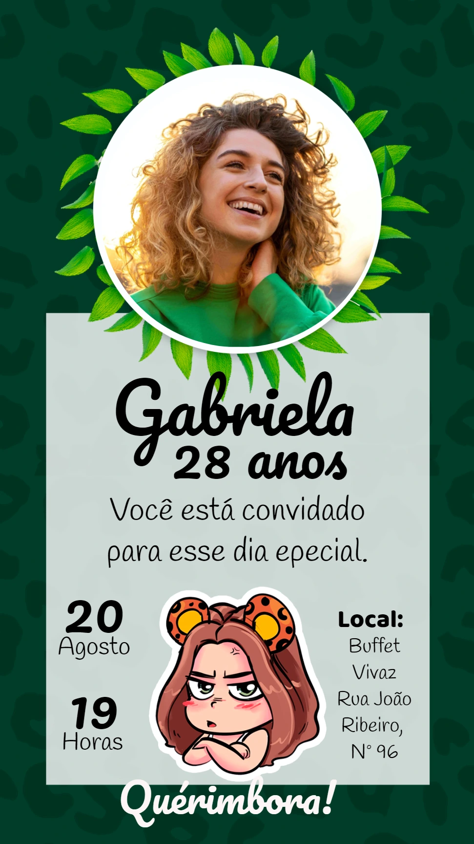 Convite de Aniversário Juma Marruá com Foto para Editar Online