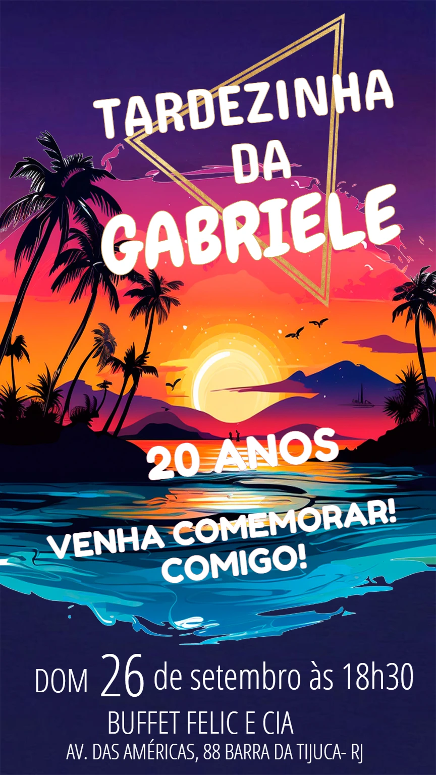 Convite de Aniversário Tardezinha para Editar Online