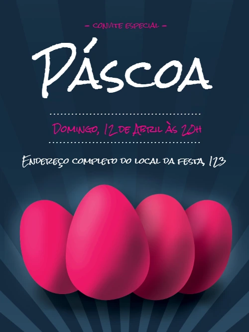 Convite de Páscoa Moderno com Ovos para Editar Online