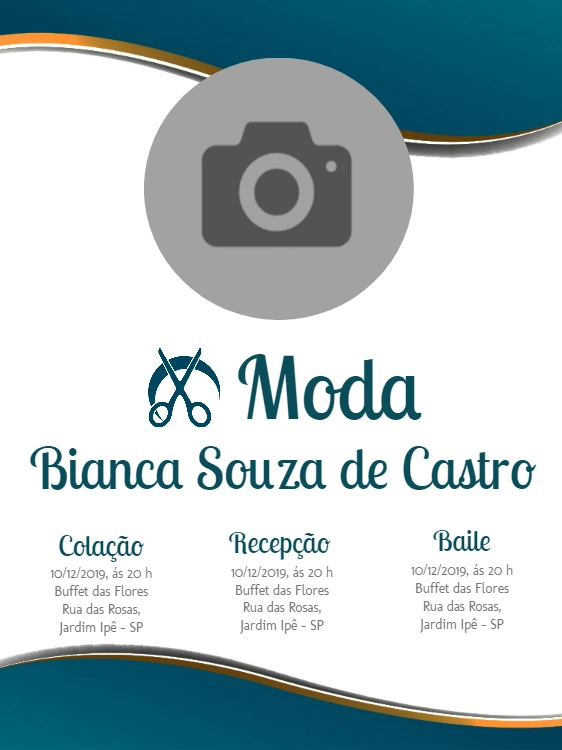 Convite de Formatura Moda com Foto para Editar Online