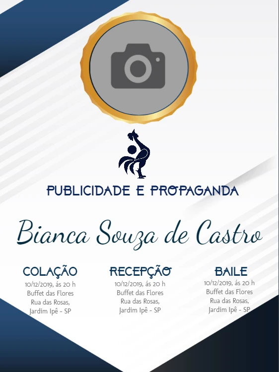 Convite Formatura Publicidade e Propaganda com Foto para Editar