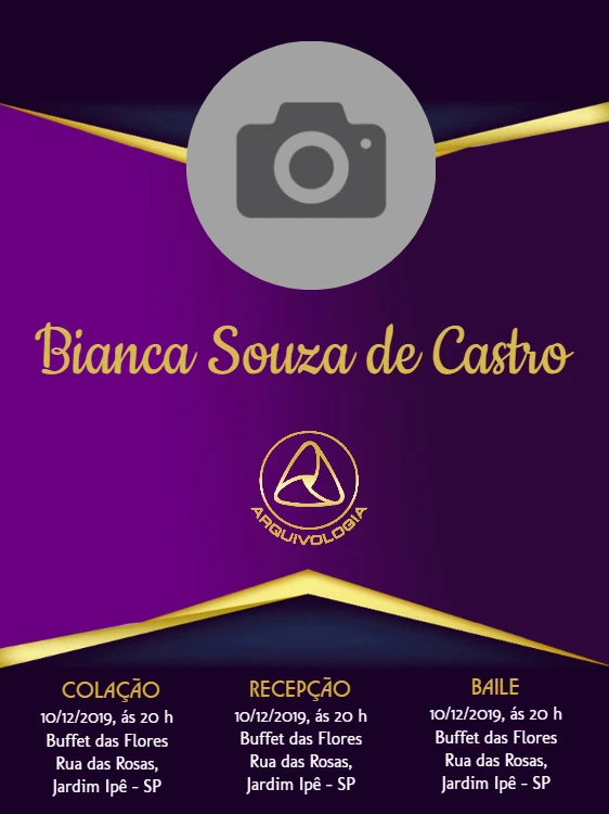 Convite de Formatura Elegante com Foto para Editar Online