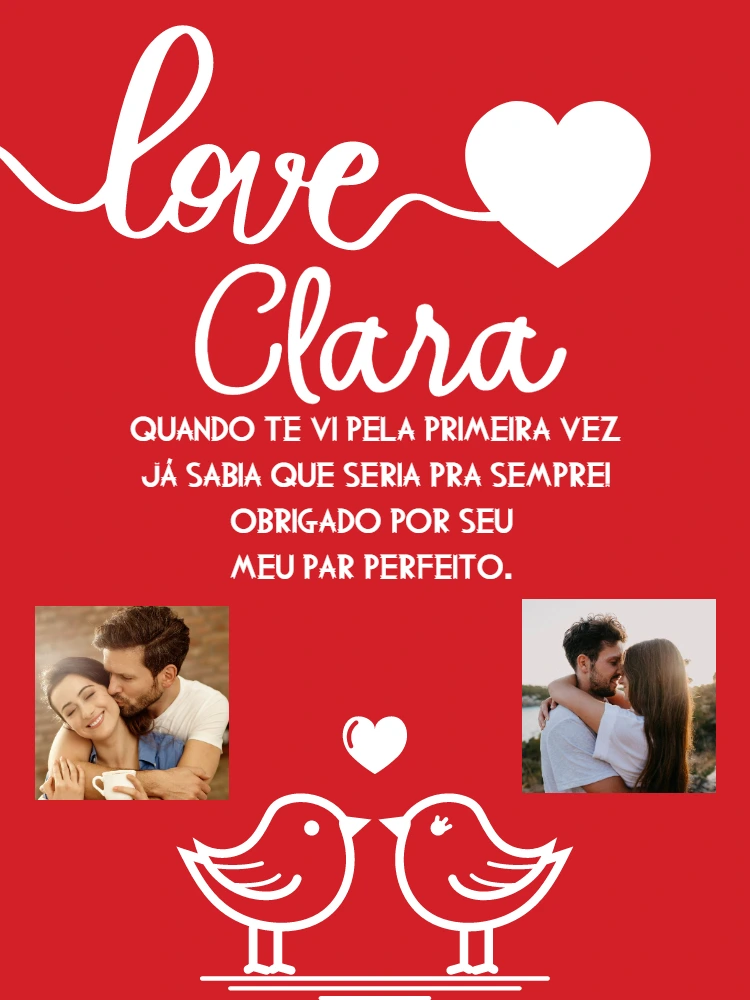 Cartão de Dia dos Namorados com Foto Editável Online