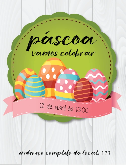Convite de Páscoa com Ovos Coloridos para Editar Online
