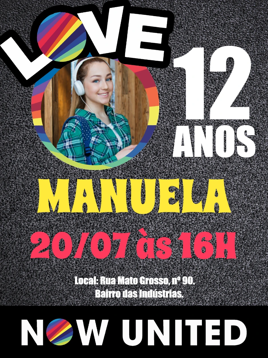 Convite de Aniversário Now United com Foto para Editar Online