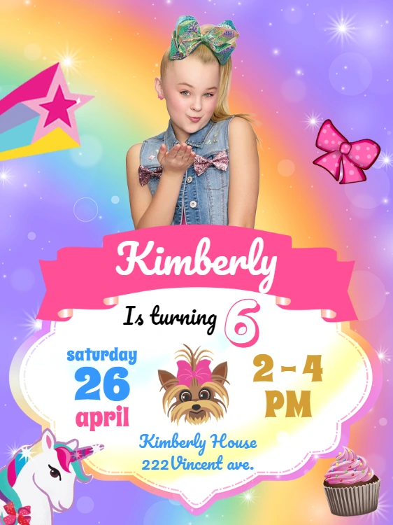 JoJo Siwa Birthday Invitation to Edit and Print