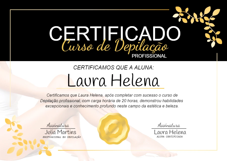 Certificado de Depilação Profissional para Editar Online