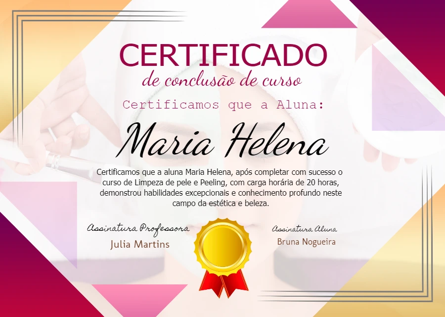 Certificado de Estética Profissional para Editar Online