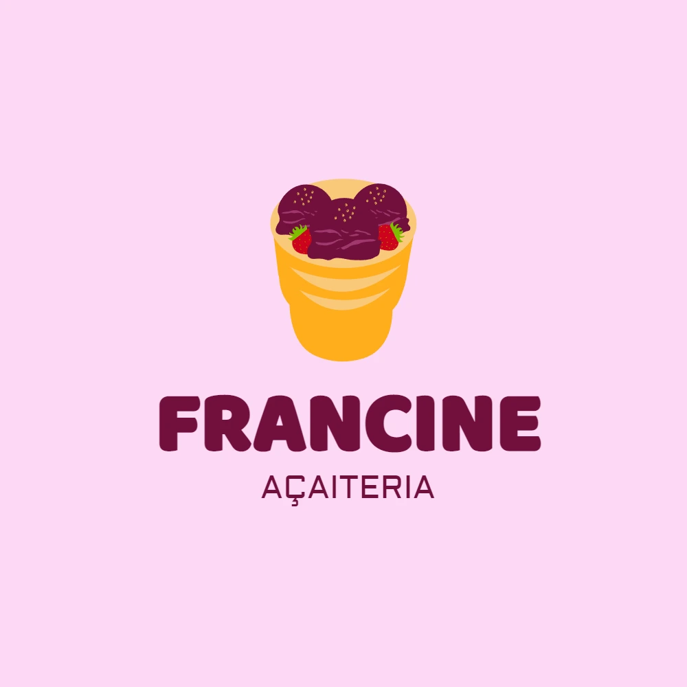 Logo Editável para Açaí com Ilustração para Editar