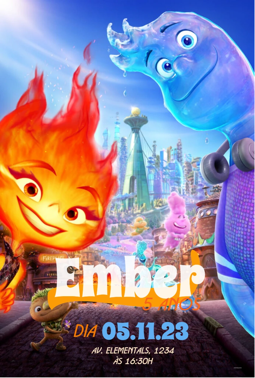 Convite de Aniversário Elementos para Editar Online