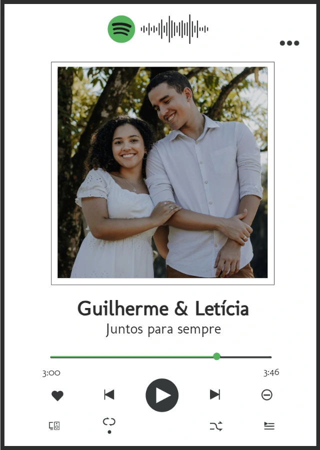Quadro Spotify Personalizado com Foto para Editar Online