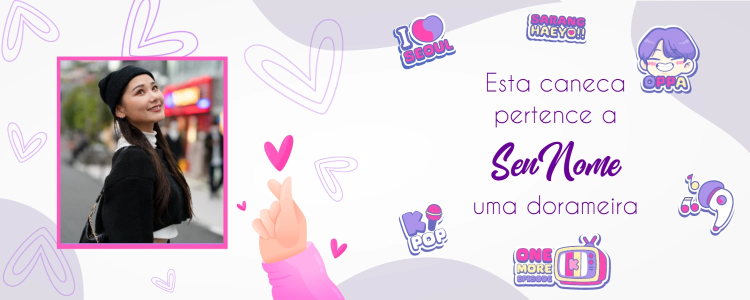 Arte de Caneca Dorama com Foto para Editar Online
