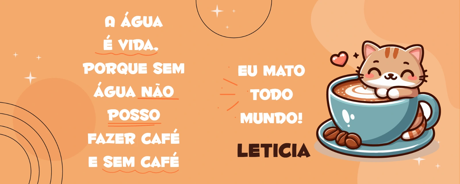 Arte para Caneca de Café com Gatinho para Editar Online