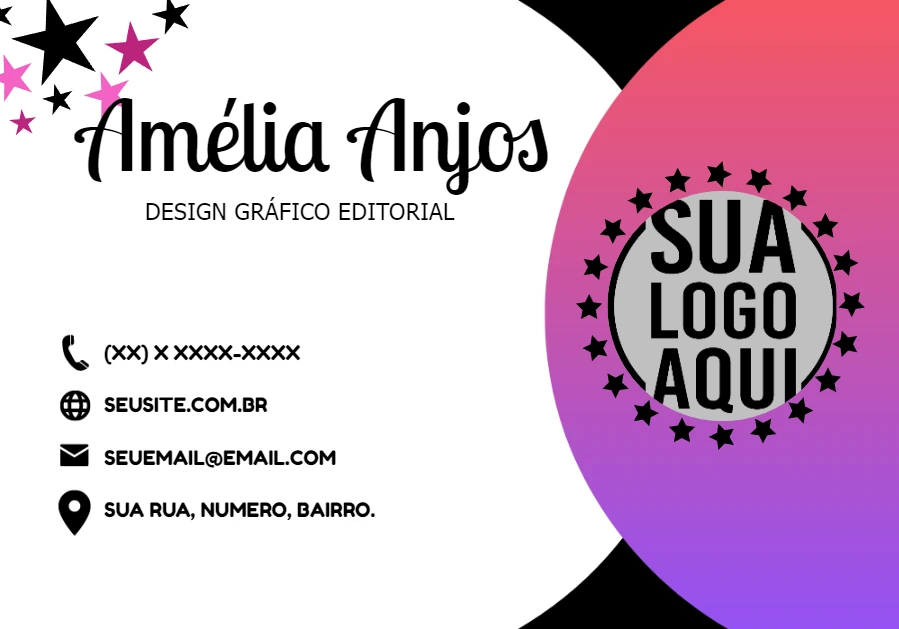 Cartão de Visita Profissional com Gradiente para Editar Online